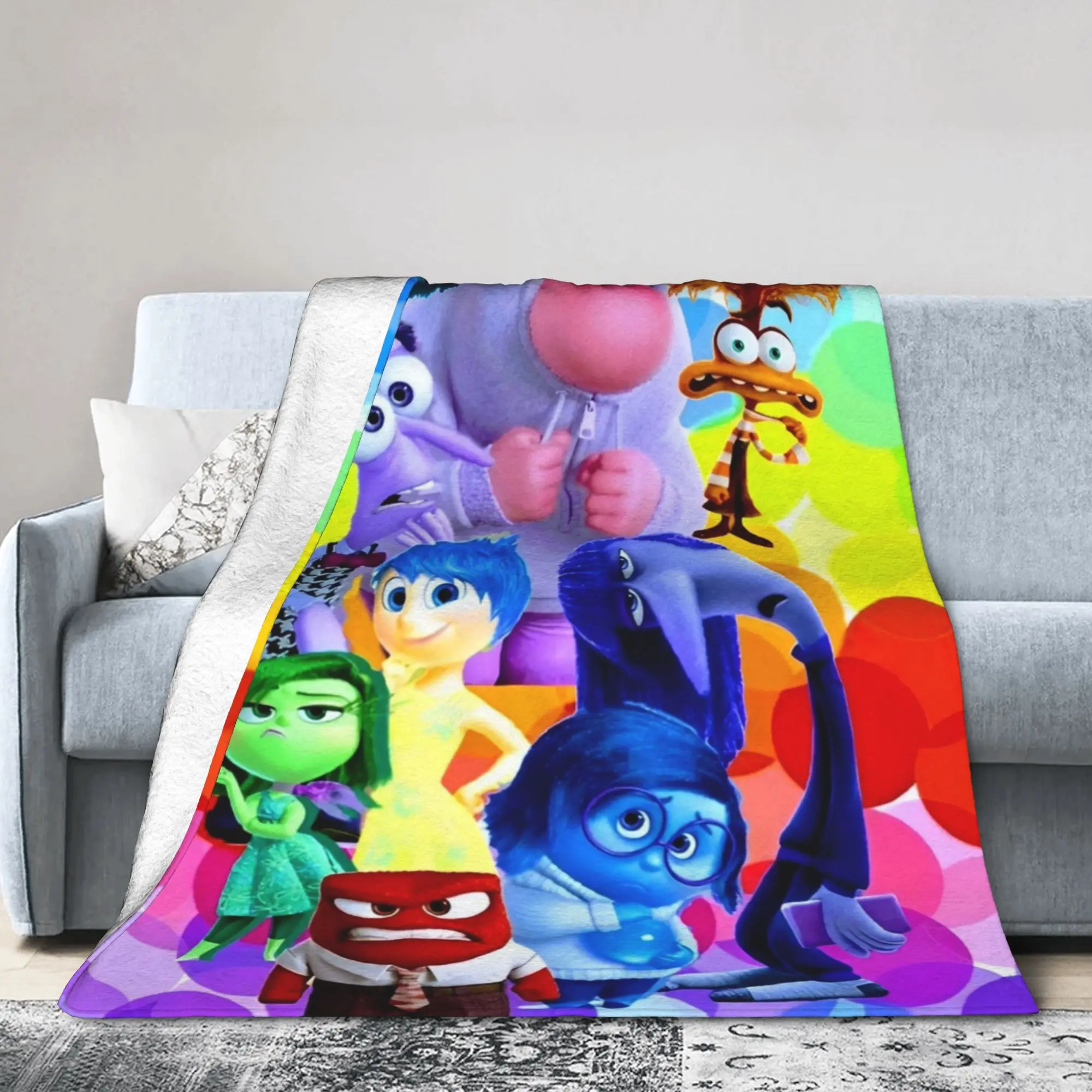 Inside Out Wool Blanket Cartoon Action Comedy Funny Throw Blankets for  Sofa Bedding Lounge 125*100cm Rug Piece,