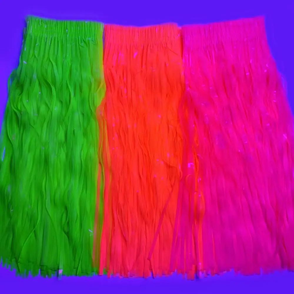 50cm Fluorescent Tinsel Skirts Lightweight Eye-catching Design Dance Performance Half-Skirts Fringe Dresses Neon Party Decor