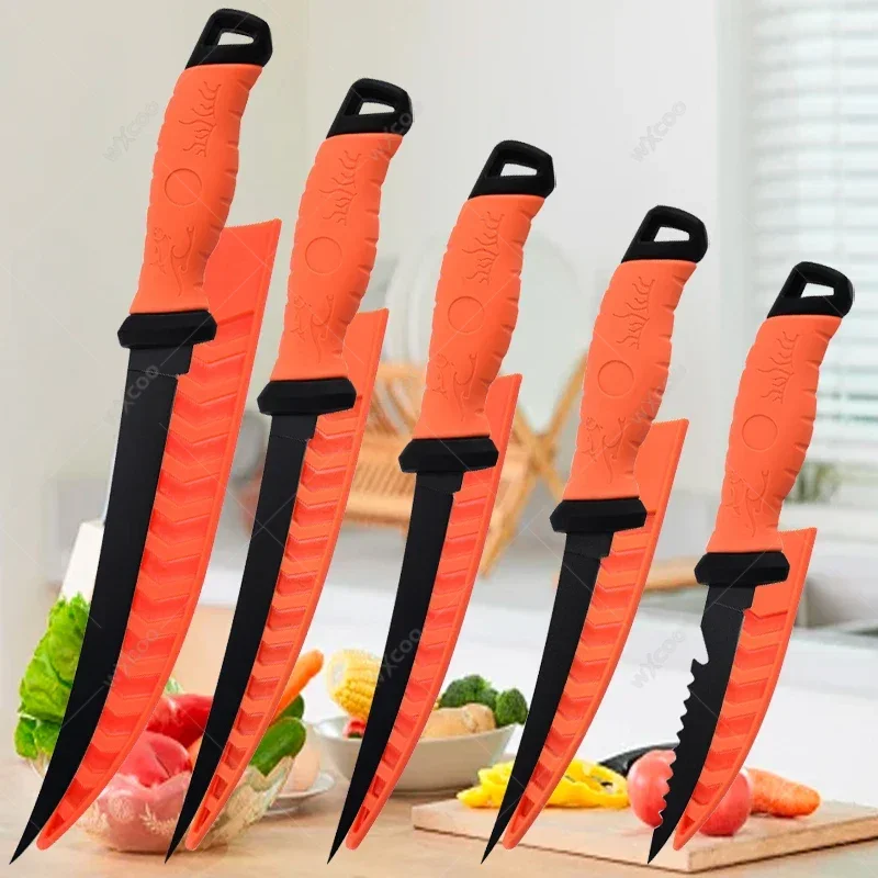 

WXCOO Japanese Chef Fish Slicer Knife Boning Knife Stainless Steel Meat Cleaver Butchering Fishing Knife Non-stick Meat Slicing