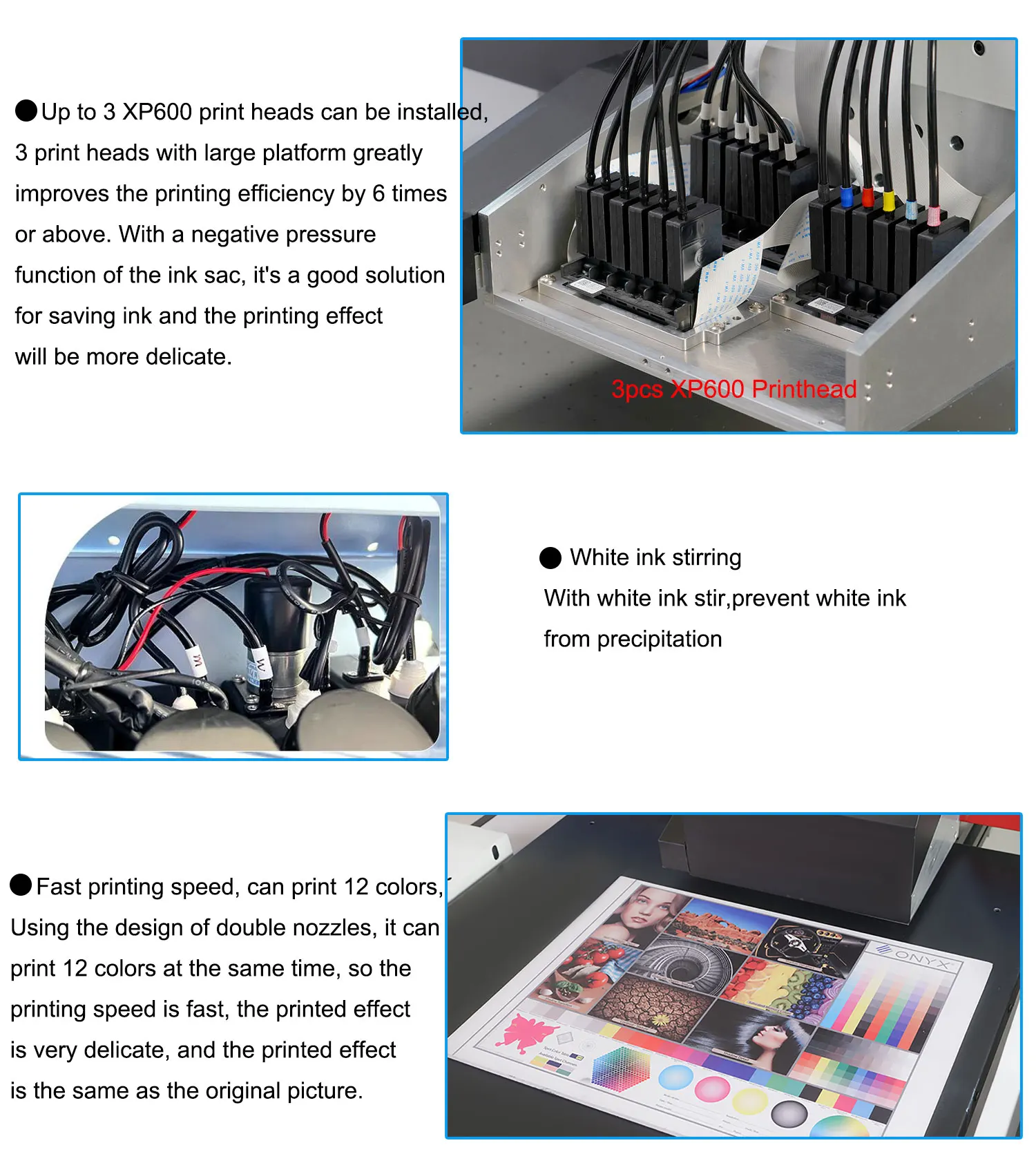 EPSON UV 6090 UV 프린터, 자동 평판 인쇄, 회전축, CMYKW, LC, LM, V, A1, 3PC, XP600