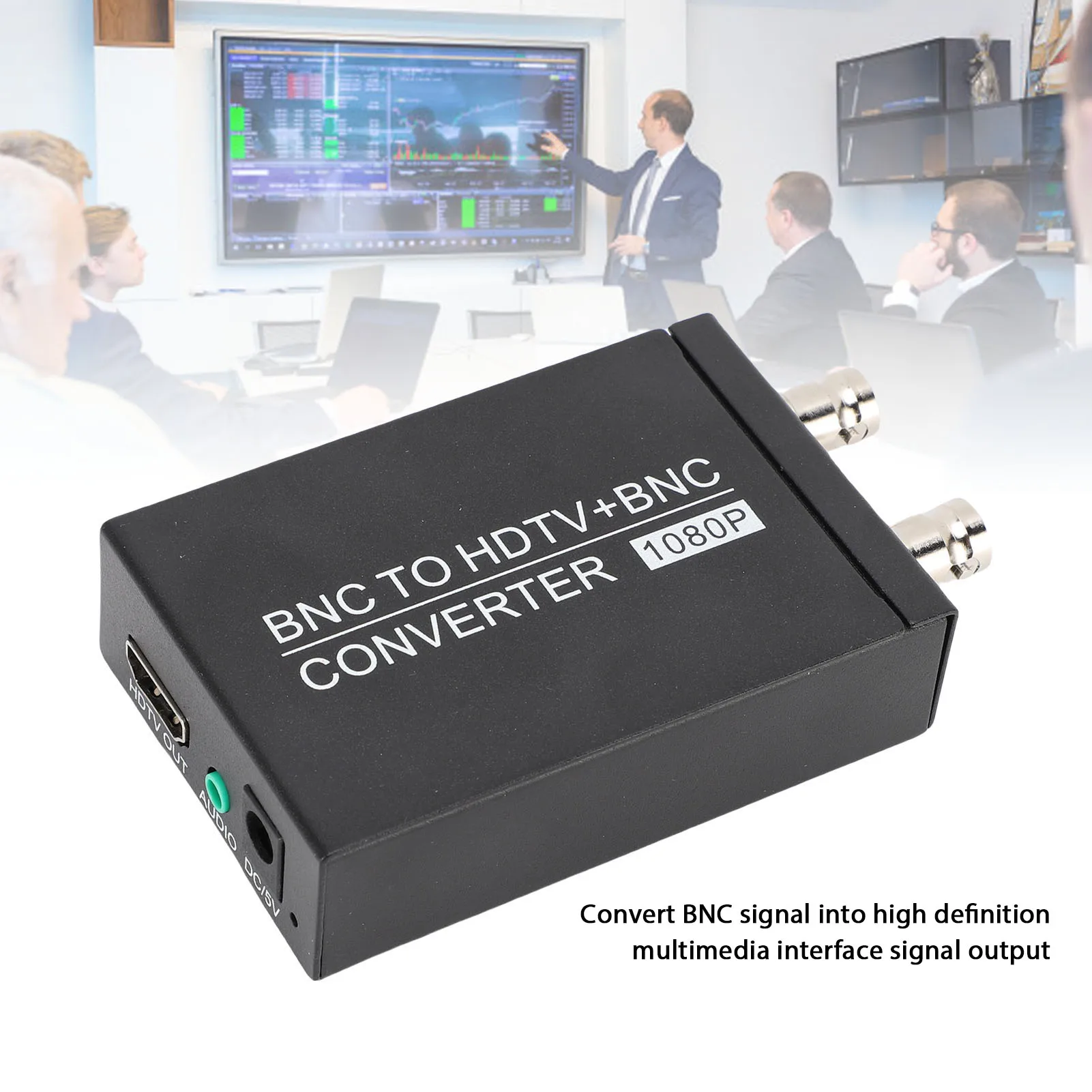 Convertitore audio video Involucro metallico Chip intelligente Convertitore di interfaccia multimediale da BNC a HD Supporto Risoluzione 1080P per CCTV