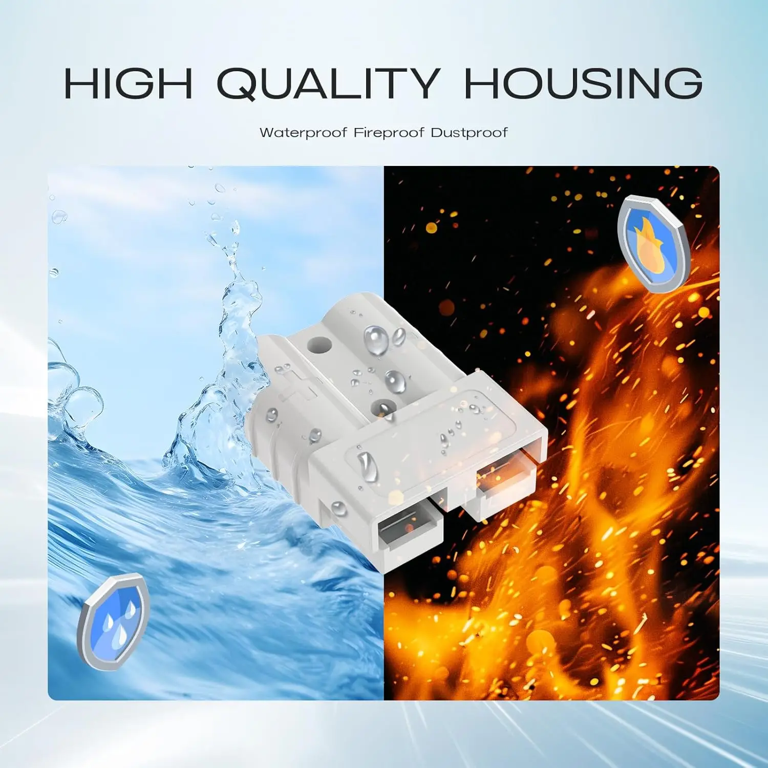 أندرسون موصل 50A-600 فولت رمادي 2 قطعة بطارية الاتصال السريع قطع البطارية موصل سريع سلك تسخير التوصيل عدة