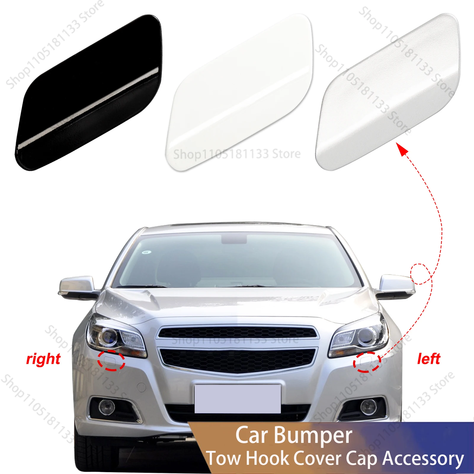 For Chevrolet Malibu Headlight Washer Jet Spray Nozzle Cover Cap Exact Fit for 2013-2015 Malibu Sedan Models Left & Right Set