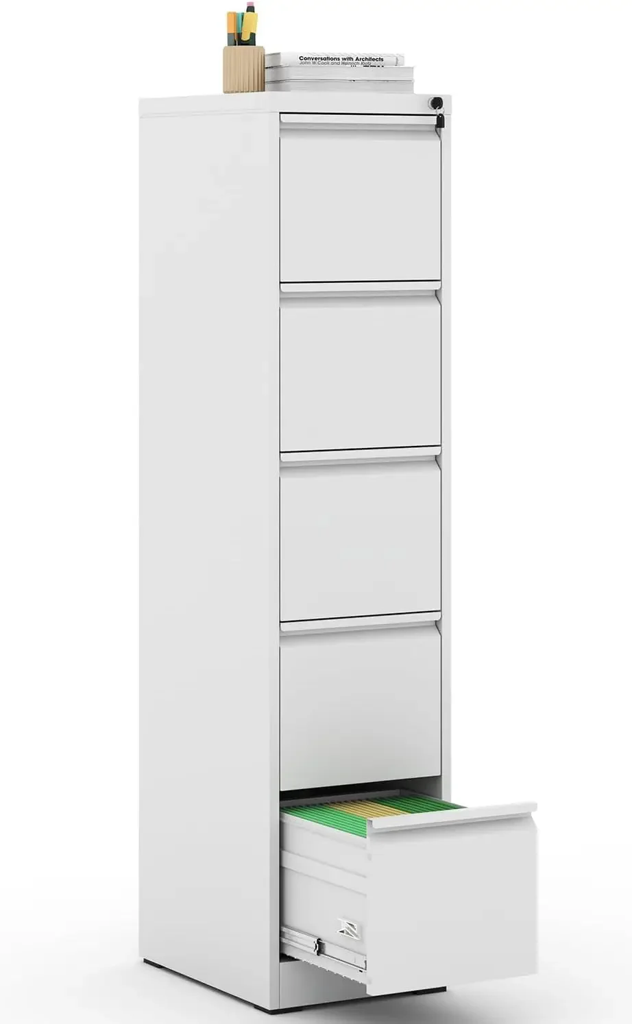 5 Drawer File Cabinet, Metal Vertical File Cabinets with Lock for Home Office, Heavy Duty Office Steel Filing