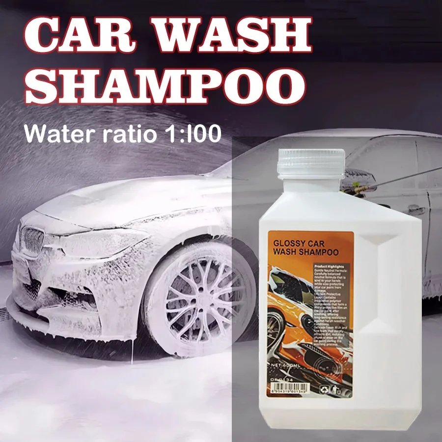 600ML Car Washer Cleaner Car Concentrated Remove Stains Wash Fluid Multi-Purpose Water Wax Car Cover for Car Wash Maintenance