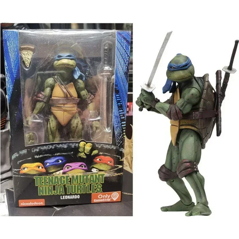 Figura de acción de las Tortugas Ninja mutantes adolescentes de la serie de anime, NECA, con los personajes Rafael, Donatello, Miguel Ángel y Leonardo, de la película de 1990, ideal como regalo de cumpleaños.
