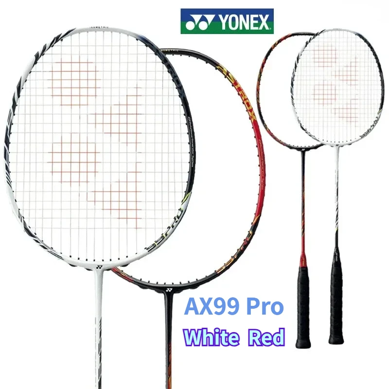 

Yonex Genuine Badminton Racket AX99 Pro White Red Professional Badminton Racket Set Customizable Pounds and String Type