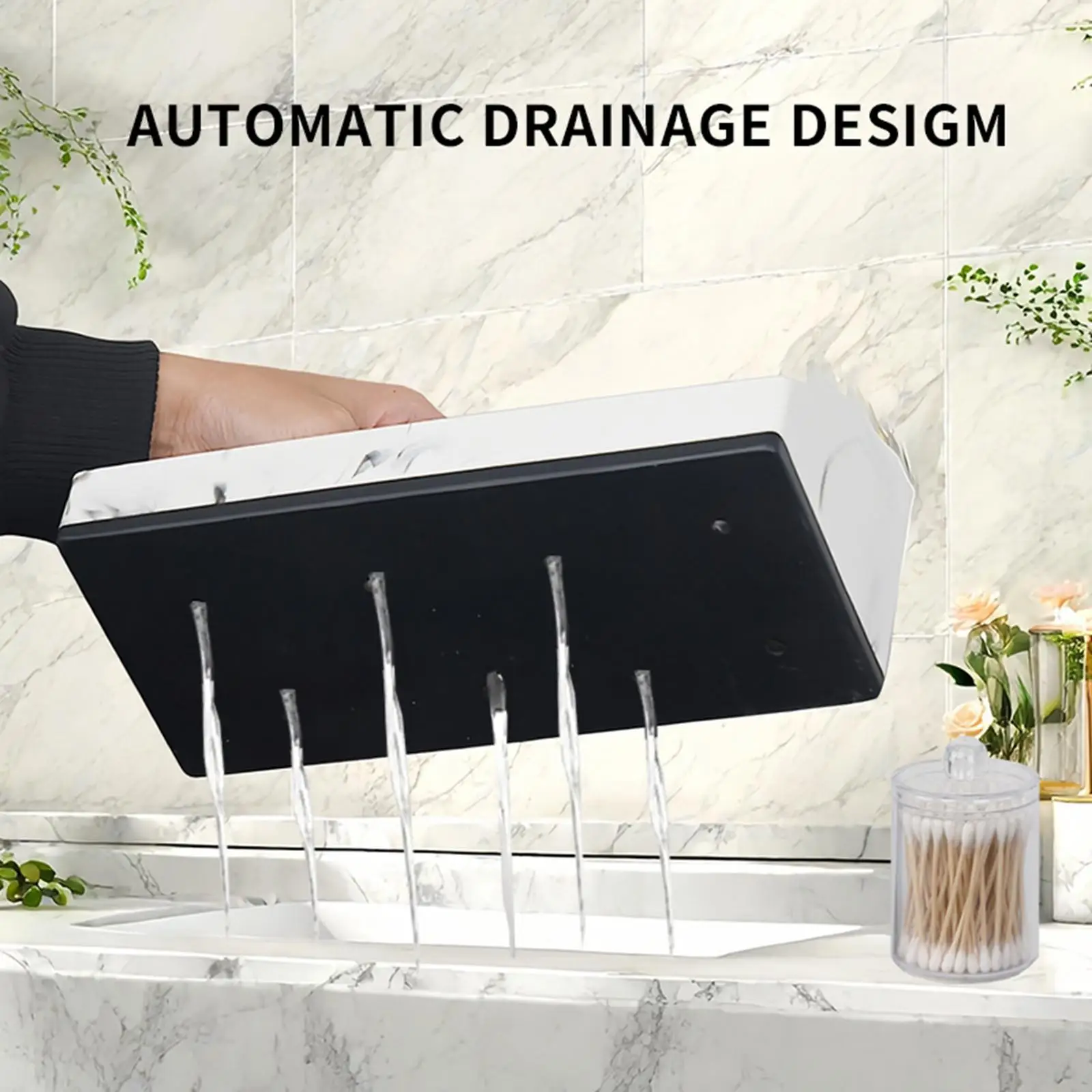 

Vanity Countertop Toothbrush Holder Durable 5 Compartments Organizer for Bathroom Stuff and Makeup Accessories