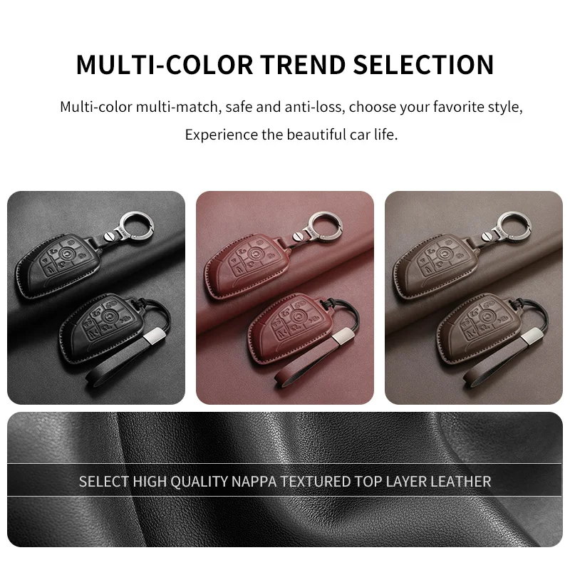 For Buick Enclave Plus Enclave S Gl8 Land Cruiser PHEV Leather Car Smart Key Case Cover Protector Shell Fob Keychain Accessories