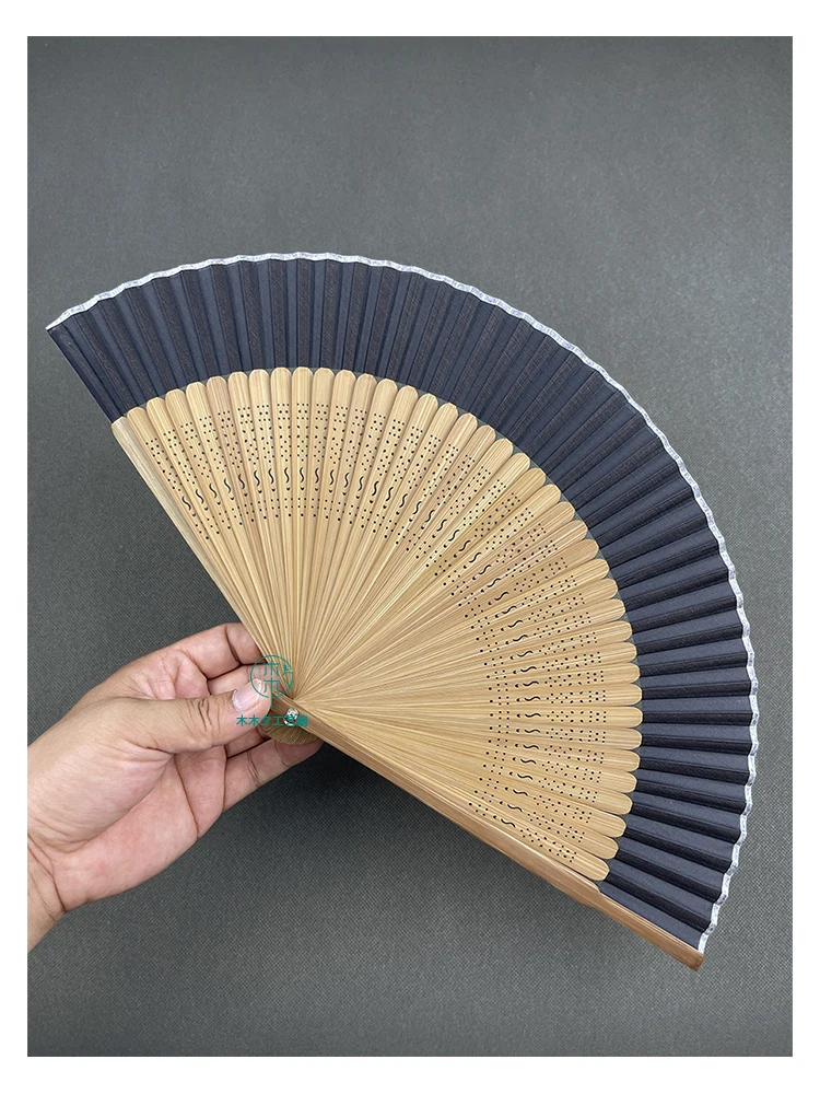 Antique Women's Folding Fan, Pure Pigment Face, Blank Silk Hand Fan, Hanfu Cheongsam, Catwalk Dance Fan, Bamboo Fan for Home Use