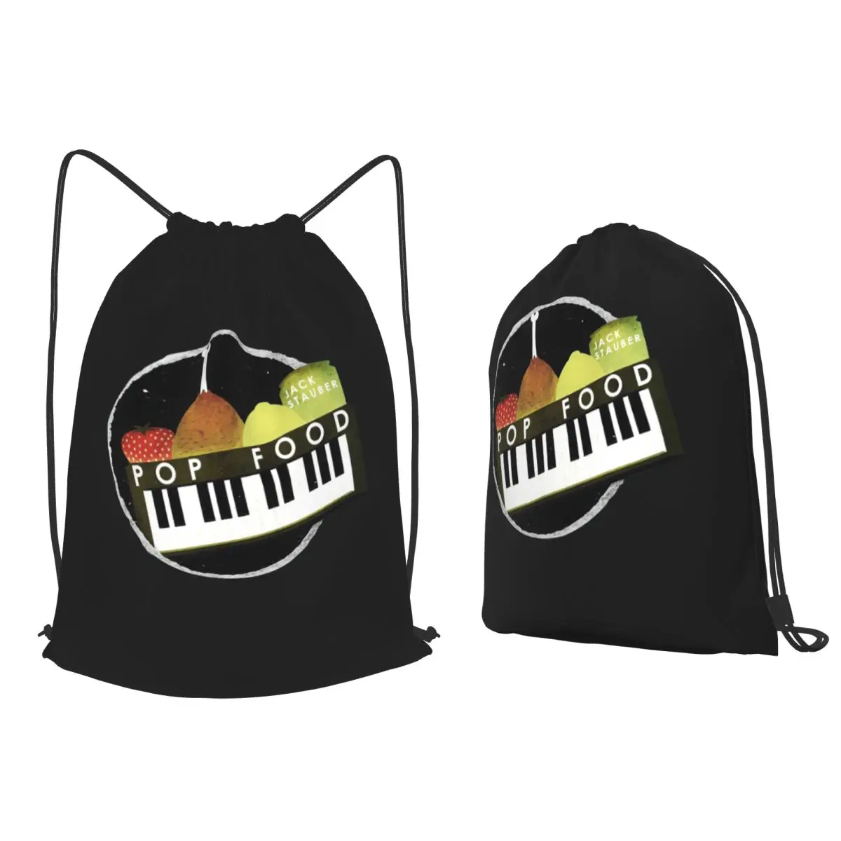 Jack-Stauber-Merch Pop Food Backpacks Casual Drawstring Bags Sports Bag Book Bags for Travel Students