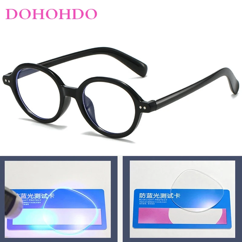 الرجعية البيضاوي برشام مكافحة الضوء الأزرق إطار نظارات الكمبيوتر النساء الرجال الموضة الفاخرة العلامة التجارية مصمم الكلاسيكية إطار صغير النظارات