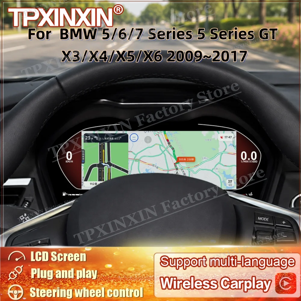 For BMW 1/2 Series F20/F52/F22/F45 X1/X2/F48/F49/F39 2013~2024 Digital LCD Virtual Cluster Cockpit Dashboard Panel Speed Meters