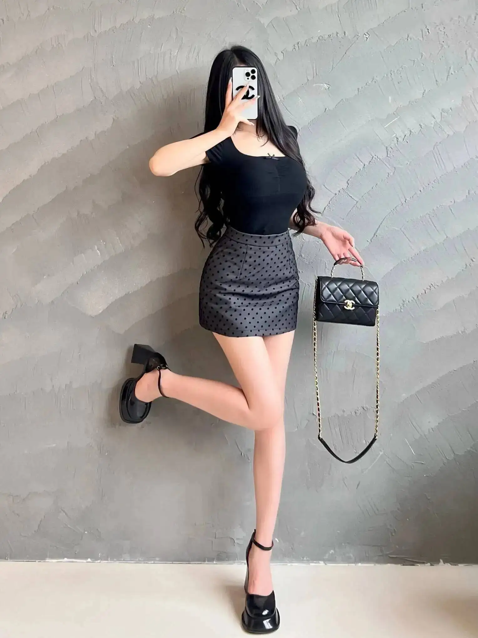 水玉ミディスカートカジュアル女性夏ホットガールハイウエスト A ラインスカートファッションセクシーな韓国女性甘いミニスカート OZ8I