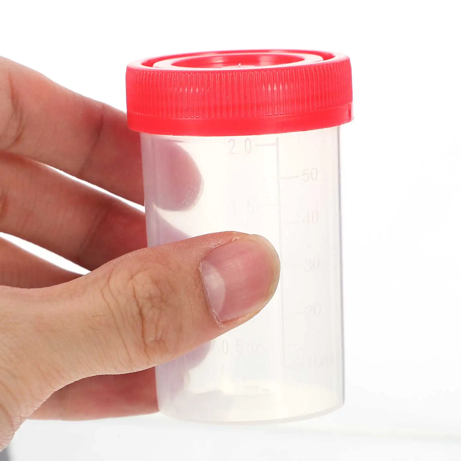 50 Pcs Urine Cups Specimen Sample Containers Plastic Lids Cover Collection Testing Medical Laboratory Tools Equipment