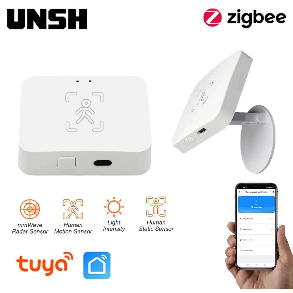 

Tuya Zigbee Smart Human Presence Detector MmWave Radar Pir Montion Sensor With Luminance Detection Smart Life Sensor