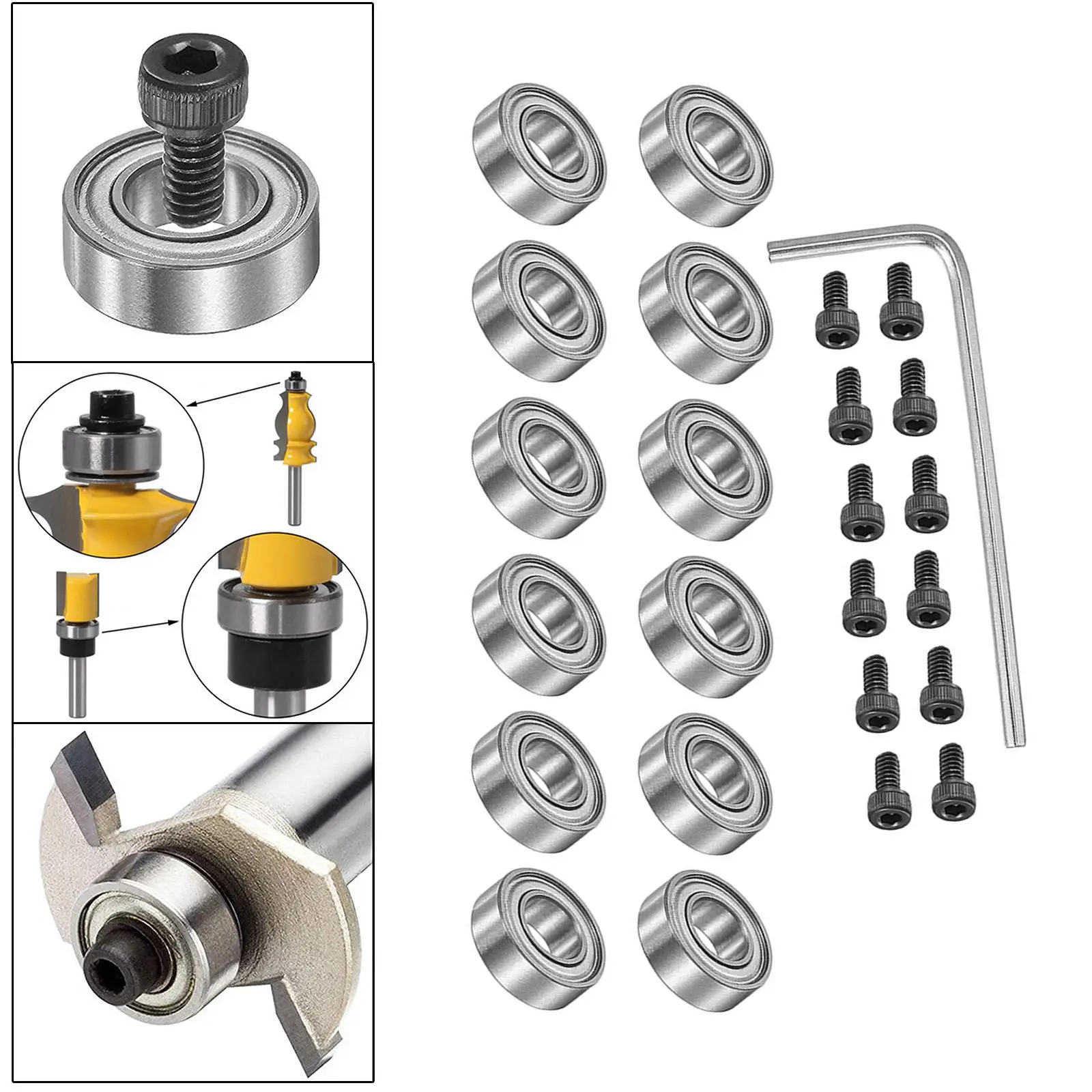 Mounted Bearings for Bit Durable Mounted Bearings Set for Repair Tool