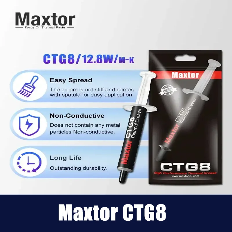 Maxtor 12.8W/mk CTG8 20g Paste Heat Conduction Compound Silicone Grease For Computer Laptop CPU Video Card Chip Original Product