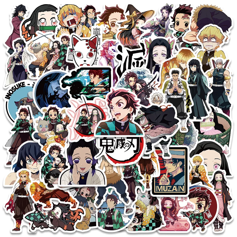 

50pcs Anime Demon Slayer Stickers Cartoon Cool Decals For Kids Laptop Luggage Skateboard Guitar Phone DIY Graffiti Stickers