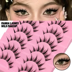 GROINNEYA Natural False Eyelashes 5/6/7 Pairs 3d Faux Mink Lashes Look Realistic Soft Cross Lashes Eyelash Extension Makeup