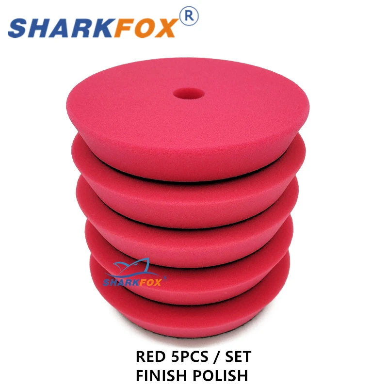 Sharkfox 5/6 Inch Spons Auto Polijstmachine Waxen Pads Buffing Kit voor Boot Auto Polish Buffer Wiel Polijsten Verwijdert Krassen