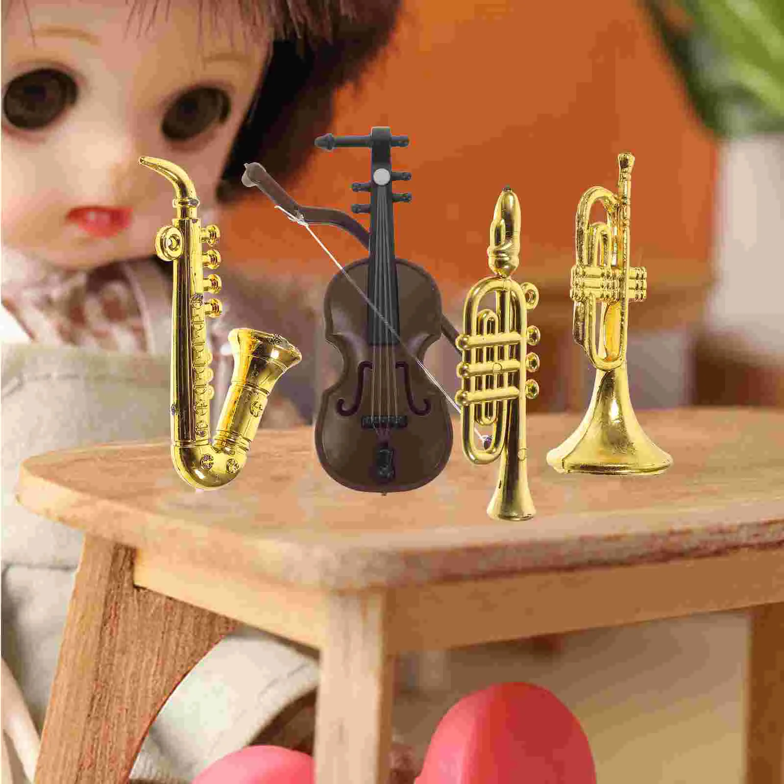 

5 Pcs Dollhouse Mini Musical Instrument Model Toy Instruments for Accessories Child