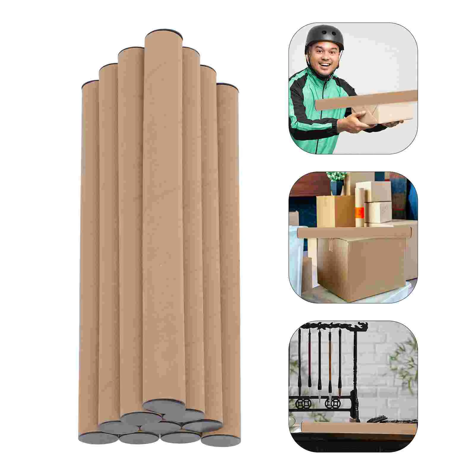 10 Pcs Mail Shipping Paper Tube Document Storage Holder Poster Posters Documents Cylinder Painting Cardboard The