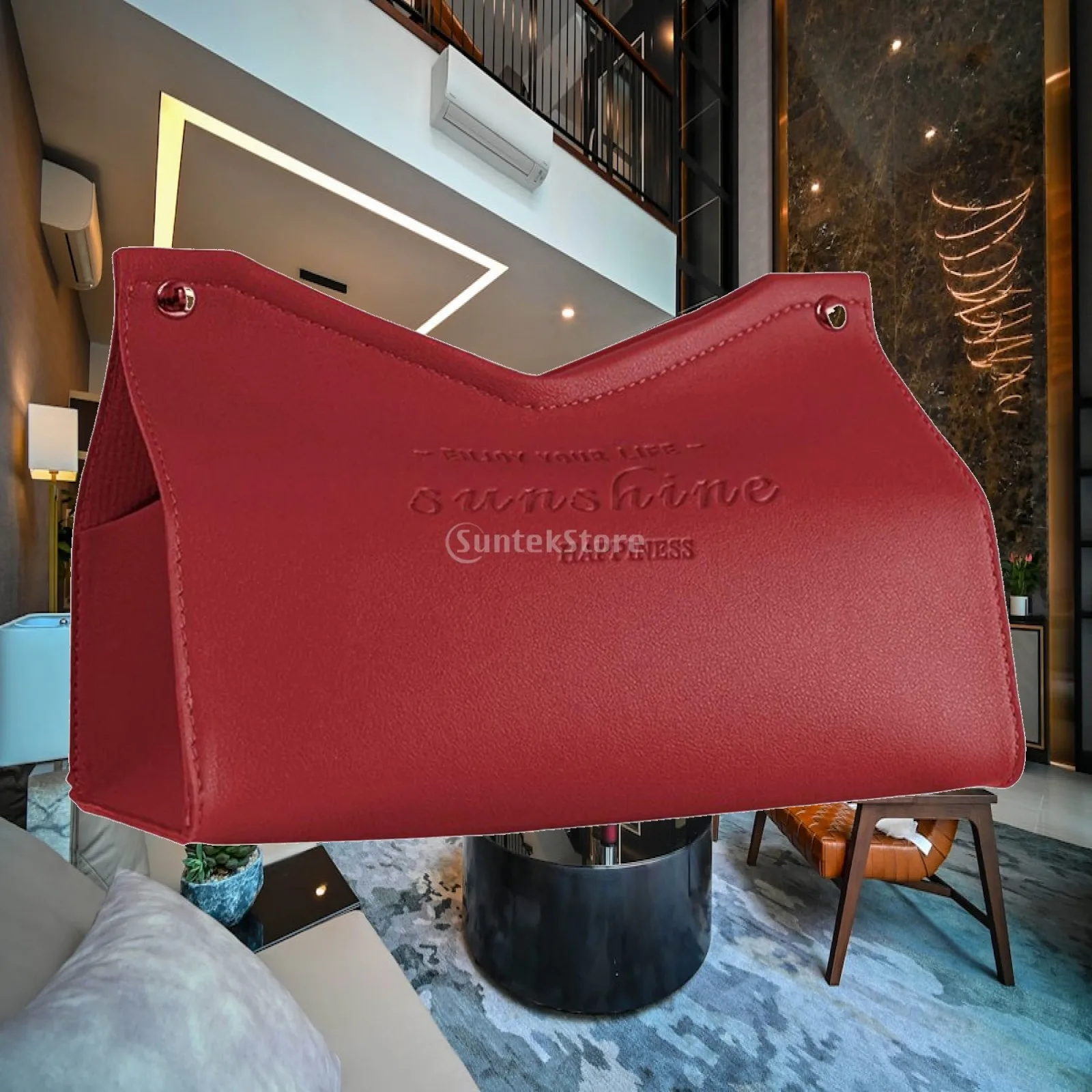 Modern Tissue Box Holder PU Leather Gift Pumping Paper Case Facial Tissue Box for Bathroom Living Room Decorative Storage Box