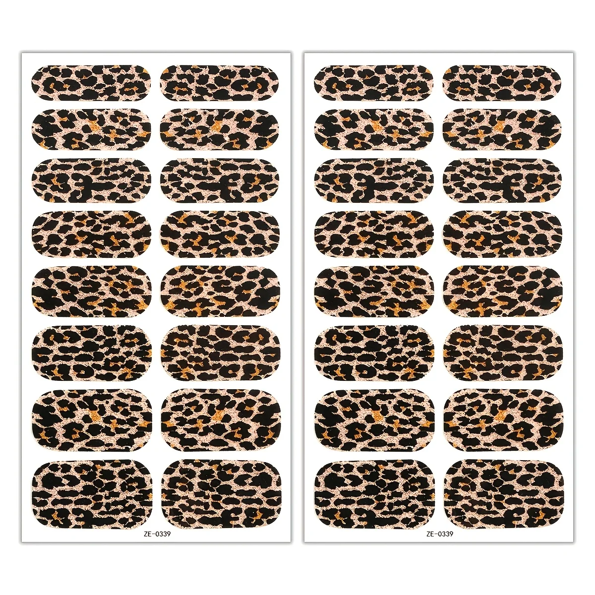 2 Pieces of Leopard Print Nail Stickers, Black Full-Cover Nail Stickers, Glitter Leopard Design, Self-Adhesive Nail Stickers, Suitable for Women and DIY Nail Salons, Dreamy Theme, Shiny Texture, Single-Use, Ultra-High Quality, Nail Decoration