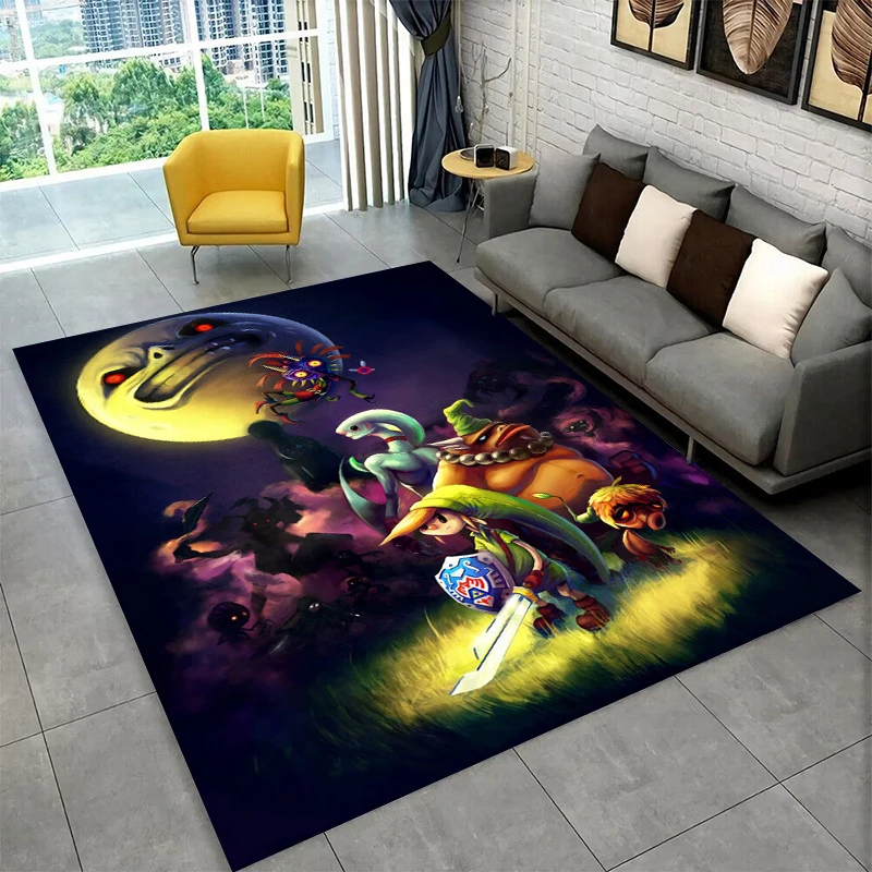 Classic Game Z-Zelda Cartoon Link Carpet Rug for Playroom Bedroom Living Room Sofa Home Decor,kid Area Rug Non-slip Floor Mat