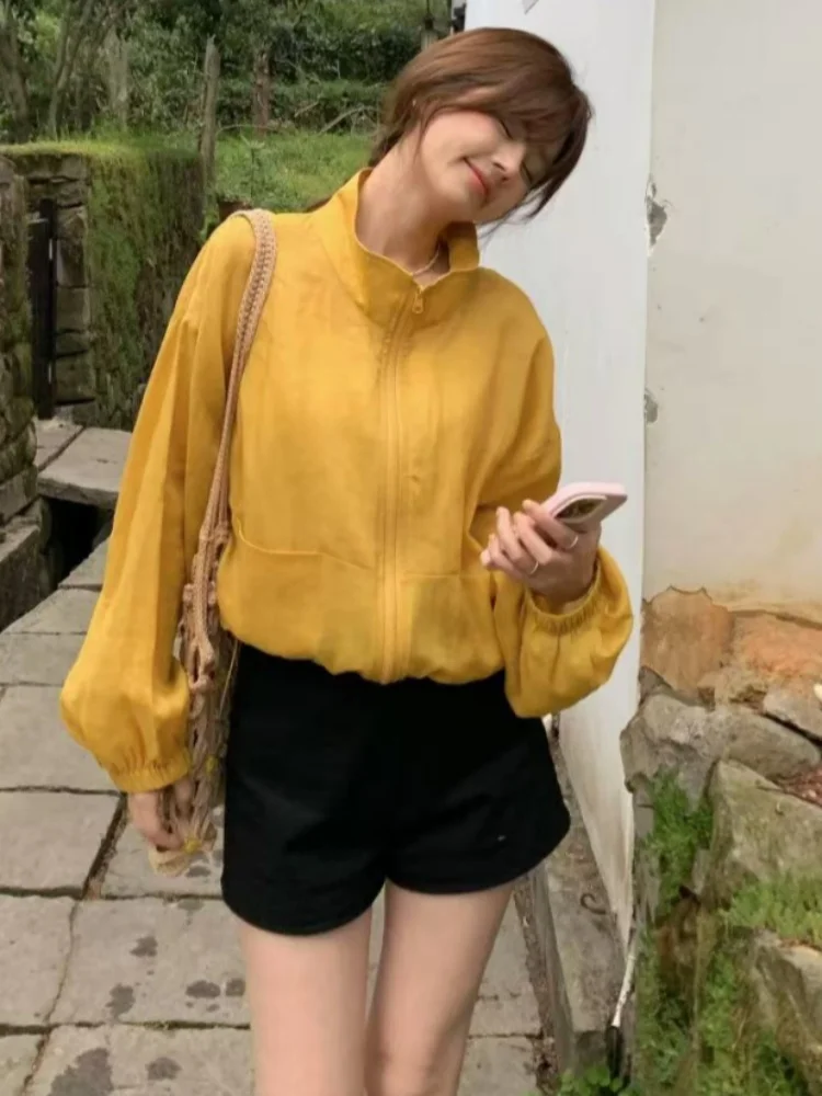 

Women'S Short Padded Jackets Size Long-Sleeved Stand-Up Collar Leisure Pockets Lapel High European American Techwear Bf Punk