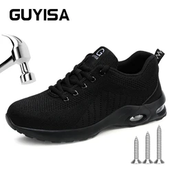 GUYISA Men's Safety Shoes For Work Plus Size Anti Smashing Anti Piercing Breathable Odorless Feet CN Size 35-50