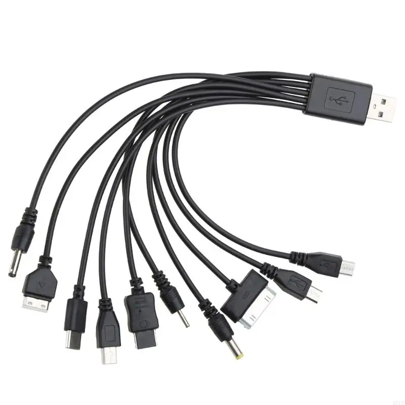 R6FF USB Phone Cable USB To Multi Plug Phone Charging Cable USB Cord