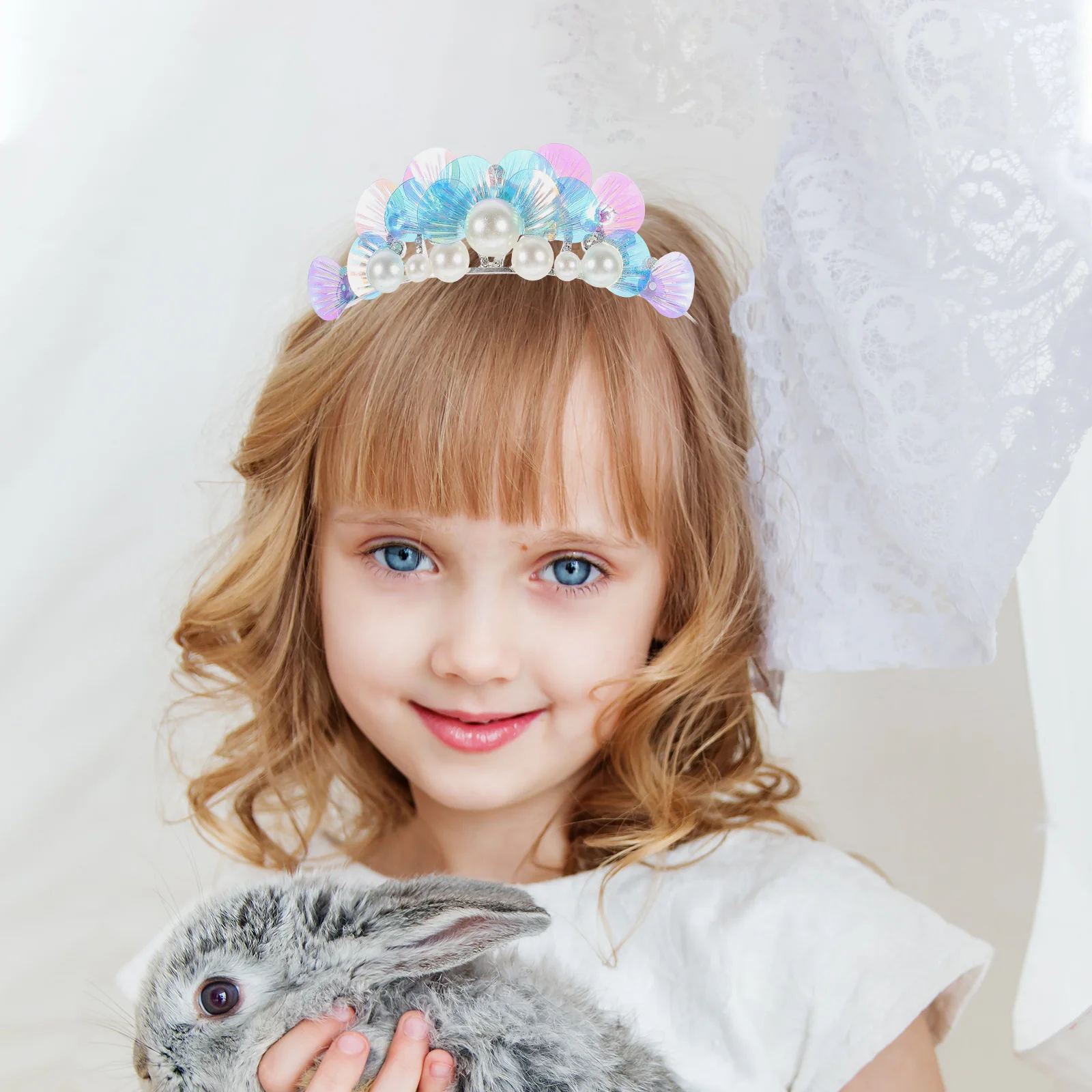 

Mermaid Rhinestone Headband Hair Accessories for Metal Birthday Crown