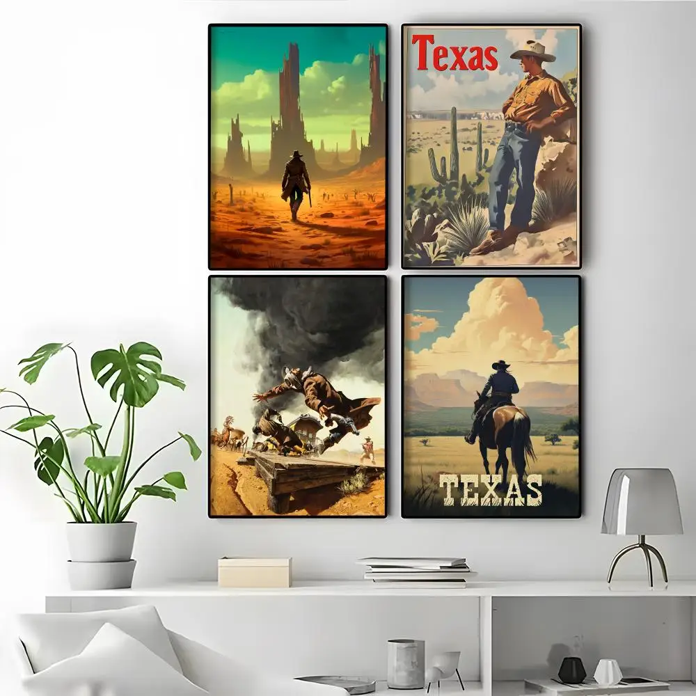 Anime Desert cowboy cool Self Adhesive Mural Cool Room Layout College Dorm Posters Poster