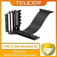 TEUCER L-Z3 GPU Kit de soporte de montaje vertical, cable elevador PCIe 4.0 X16 de 200 mm, soporte de montaje de dirección de tarjeta gráfica