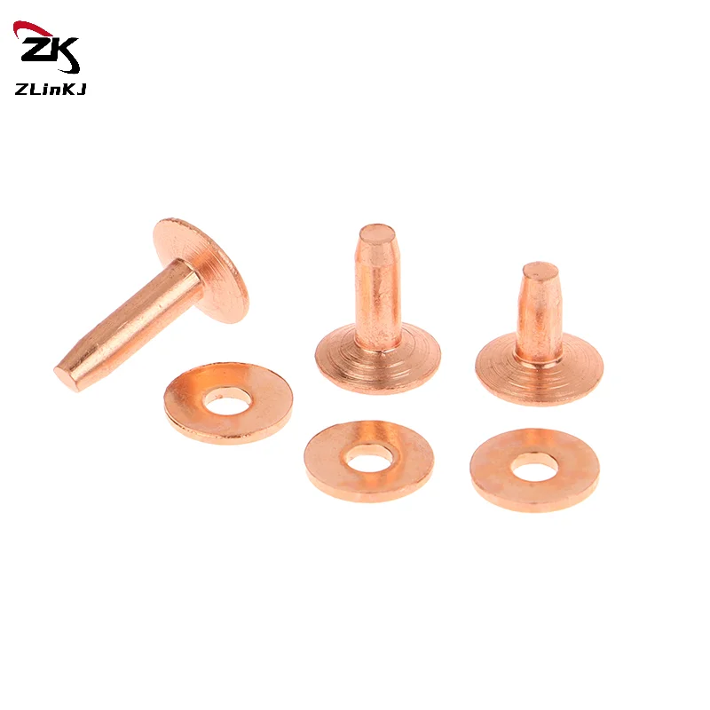 (ZYDD01) 10 ensembles de rivets en cuivre pour cuir avec galets et rondelles pour la fixation DIY de produits en cuir vintage