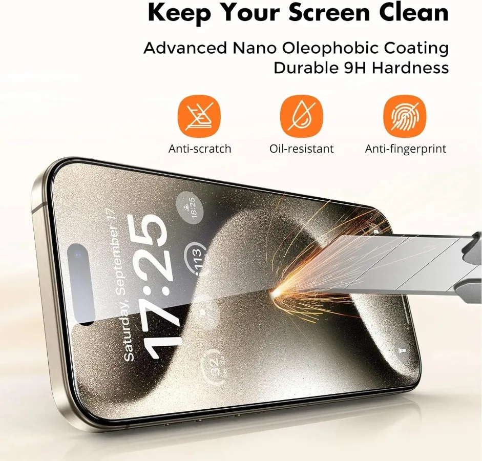 4Pcs Full Cover Protective Glass For iPhone 16 12 13 14 15 Pro Max 16e Screen Protector For iPhone 14 15 16 Plus Glass Film - view 6