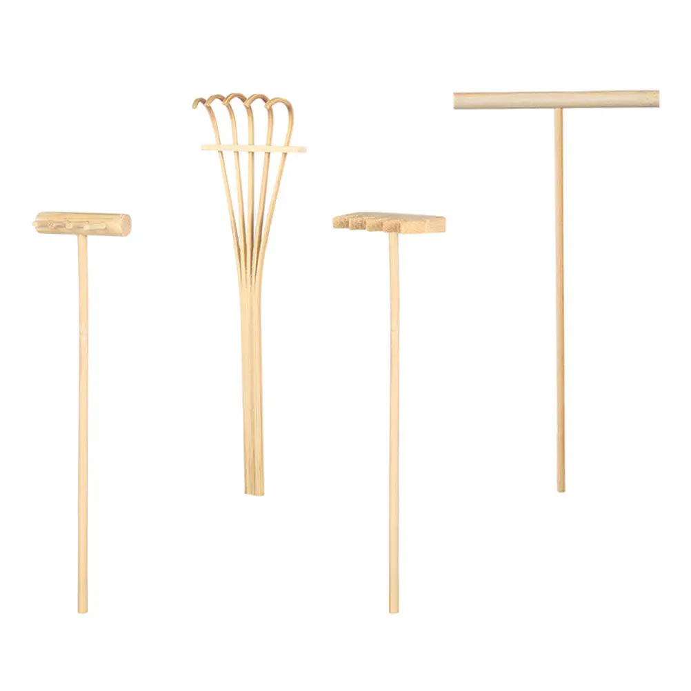 

Набор из 4 мини-грабель для выравнивания песка, премиум-класса, из бамбука, для декора дзен-сада, настольного декора, медитации, художественных и ремесленных работ