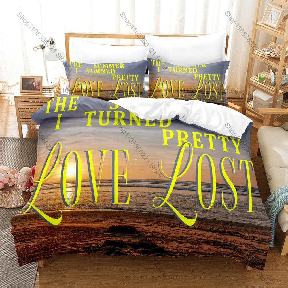 Cool The Summer I Turned Pretty TV Series 3PCS Bedding Set Duvet Cover+2 Pillowcases Bed Linens For Drama Fans Bedroom Decor Gif