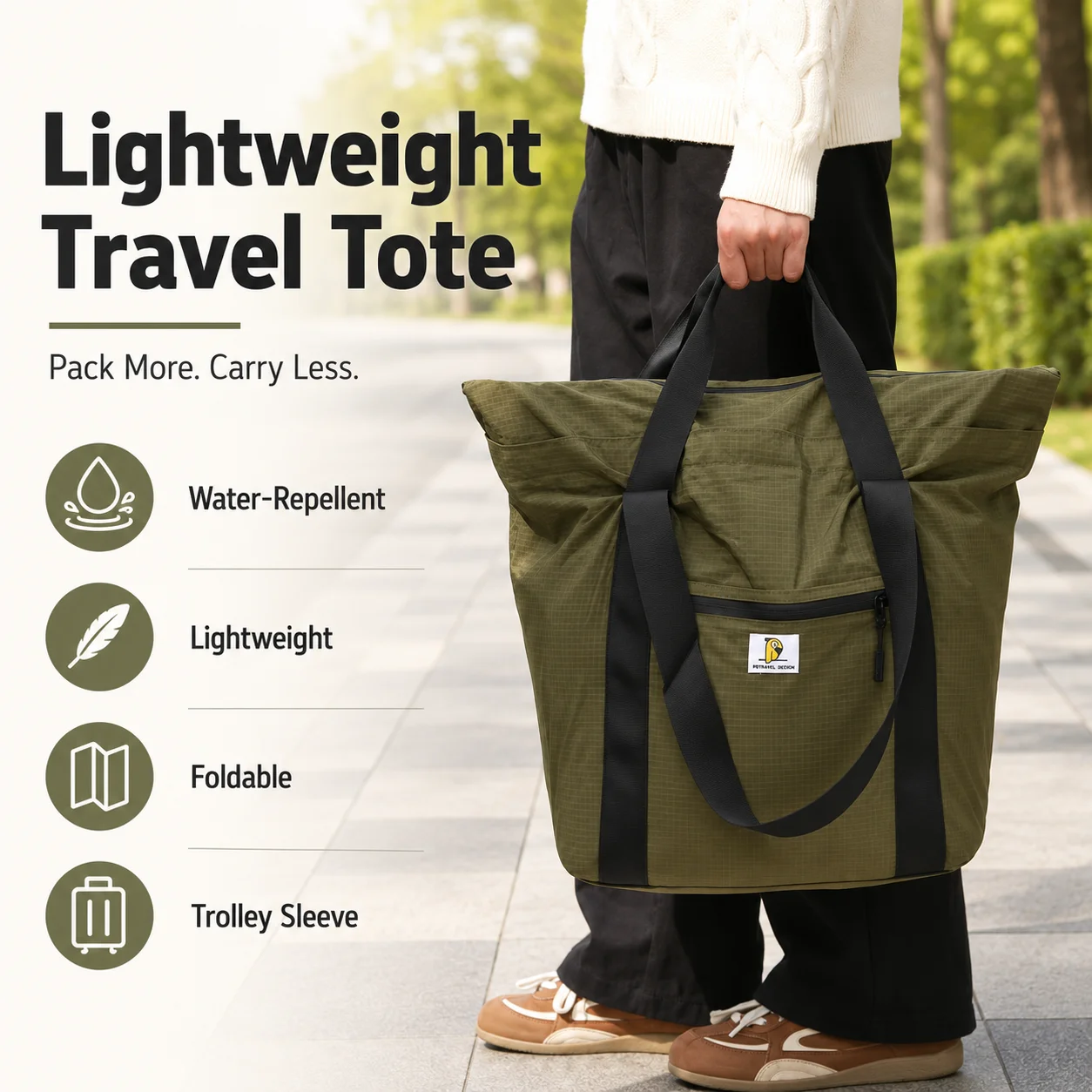 Sac fourre-tout de voyage étanche, sac à bandoulière pliable en Nylon, sac de transport de bagages de grande capacité, sac de week-end léger pour femmes et hommes
