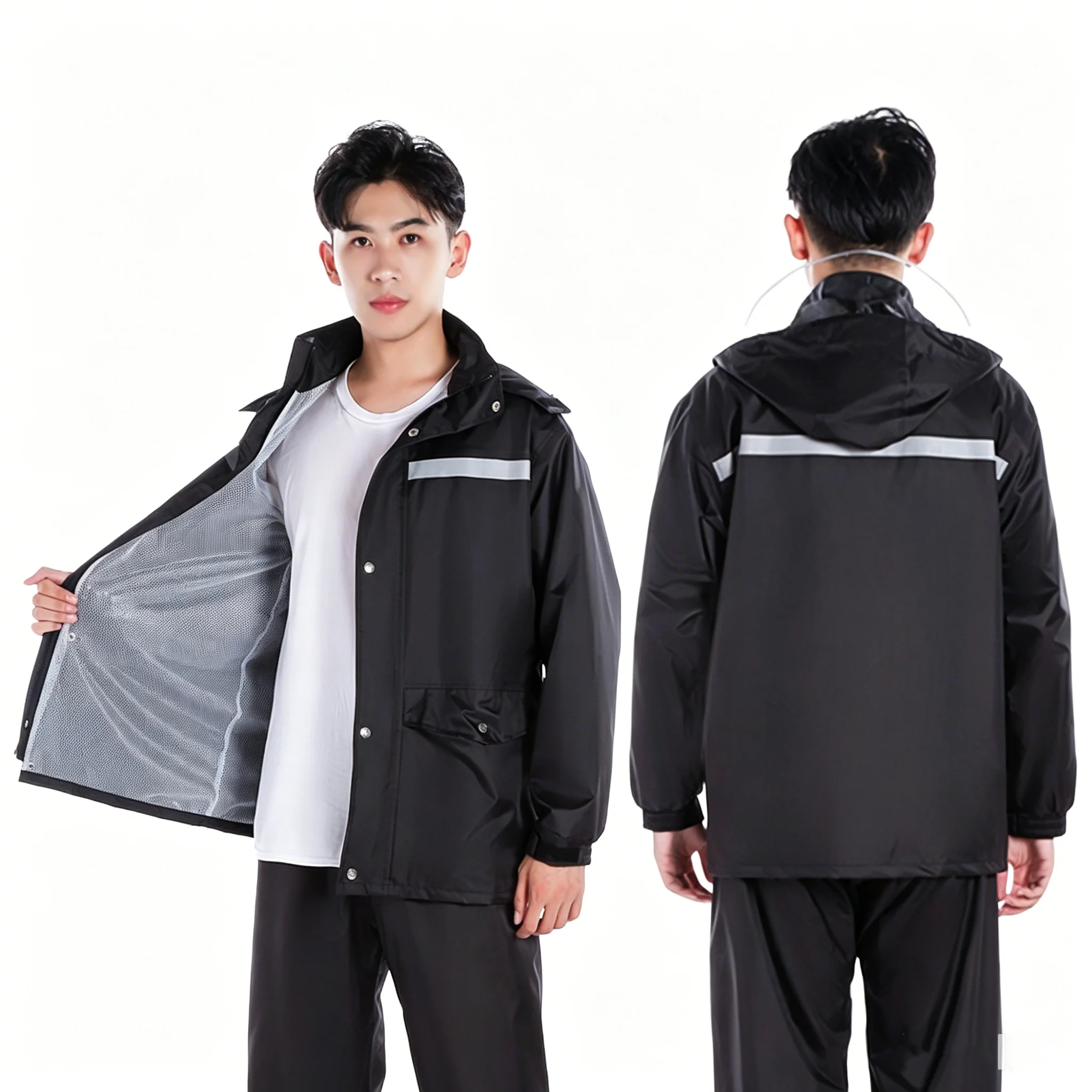 Full Body Raincoat for Men And Women Thickened Waterproof Outdoor Poncho with Split Design Includes Rain Pants Comprehensive Rai