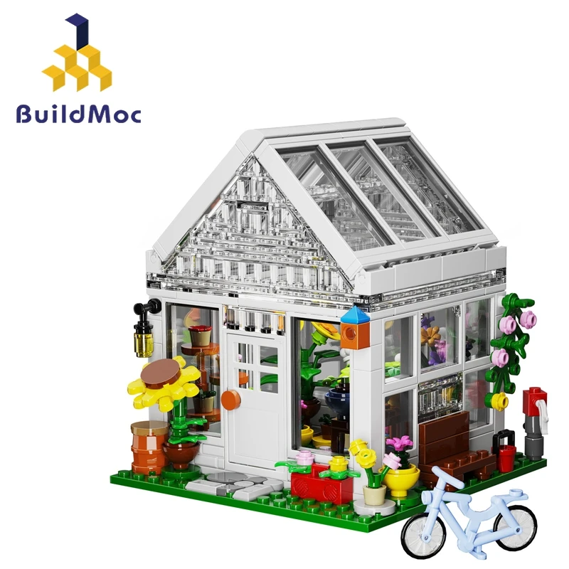 

Buildmoc Friends City Street View Flower House MOC Set Building Blocks Kits Toys for Children Girls Gifts Toy 382PCS Bricks