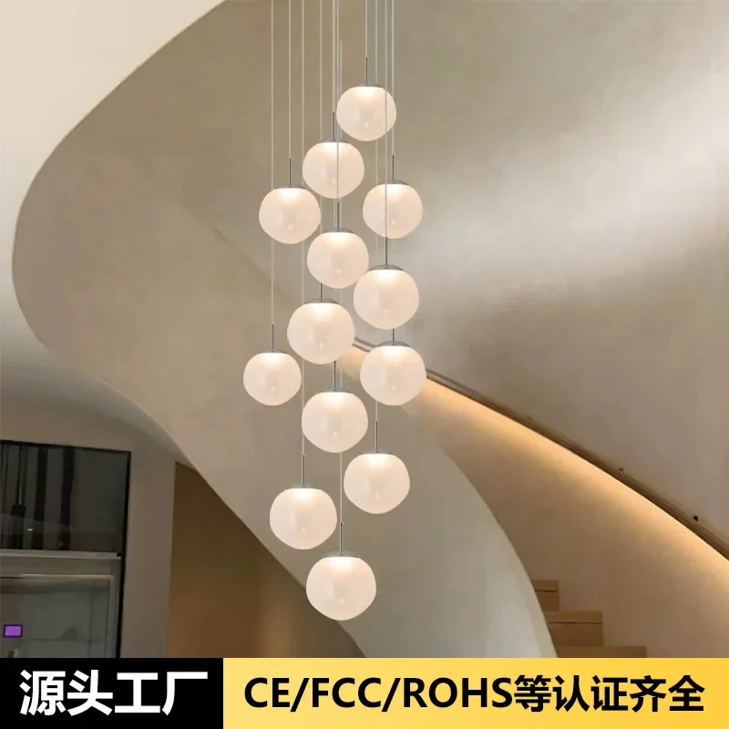 Nordic simple ball bedside chandelier creative personality dining room chandelier duplex loft villa