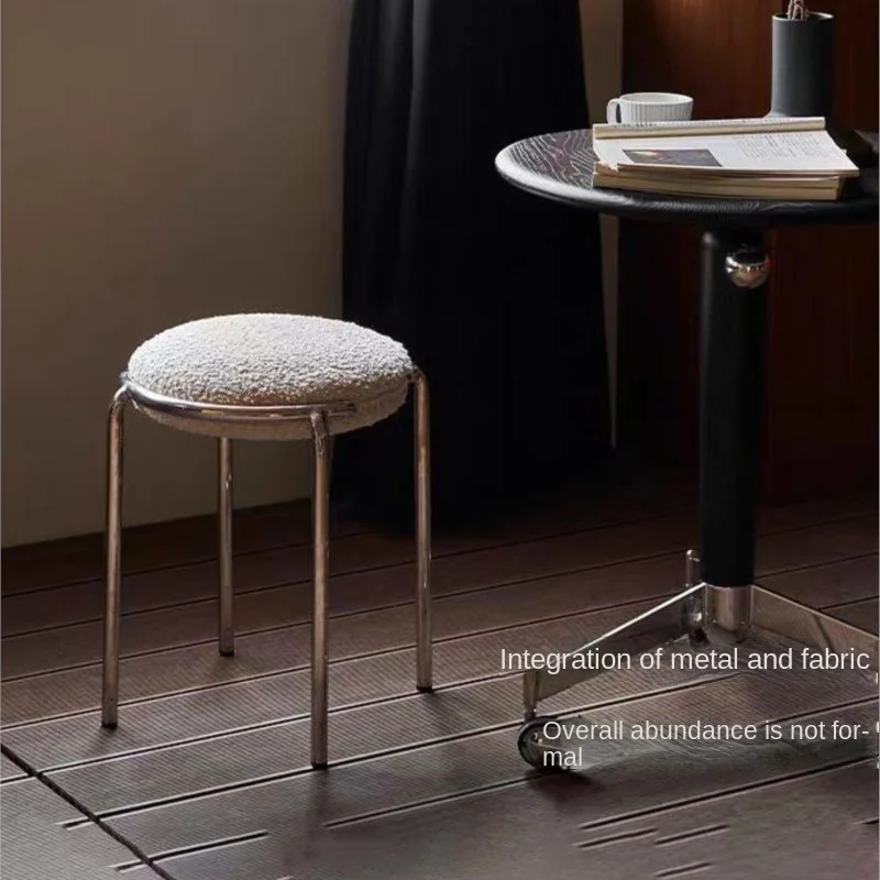 MOMO Modern Stainless Steel Soft Stool Stackable Dining Restaurant Coffee Shop Bedroom Dressing Simple Creative Furniture