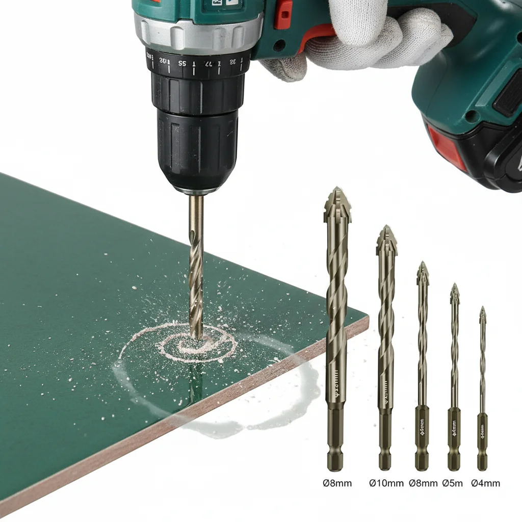 

Стальное четырехгранное эксцентриковое сверло с зубчатой насечкой, высокопрочное сверло для плитки, сверло со скошенной головкой и шестигранным хвостовиком, инструмент для сверления