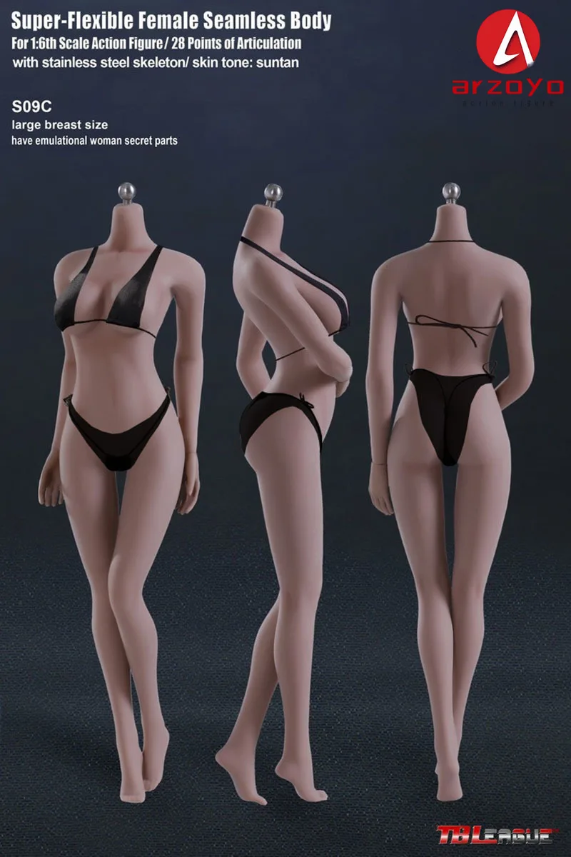Phicen tbleague s33b s53a s09c s52 s04b s26a 1/6 super flexível corpo feminino sem costura 12 ''figura de ação de soldado bronzeado pálido
