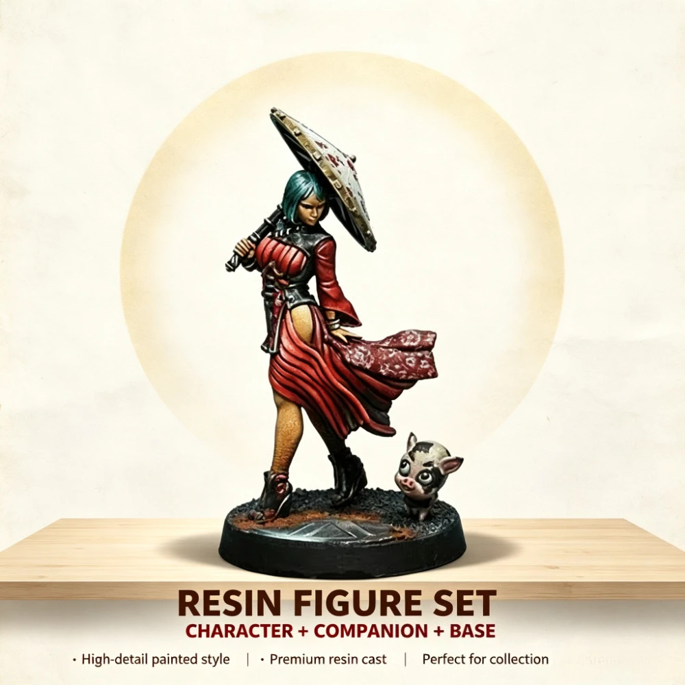 Casting Resin Model Assembly Kit, GK，Dragon Lady， Unpainted Models Include DIY Collectible Models with Bases