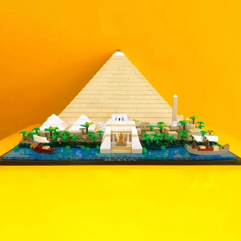 MINISO Disney 21058 The Great Pyramid of Giza Model City Architecture Street View Building Blocks Set DIY Assembled Toys Gift