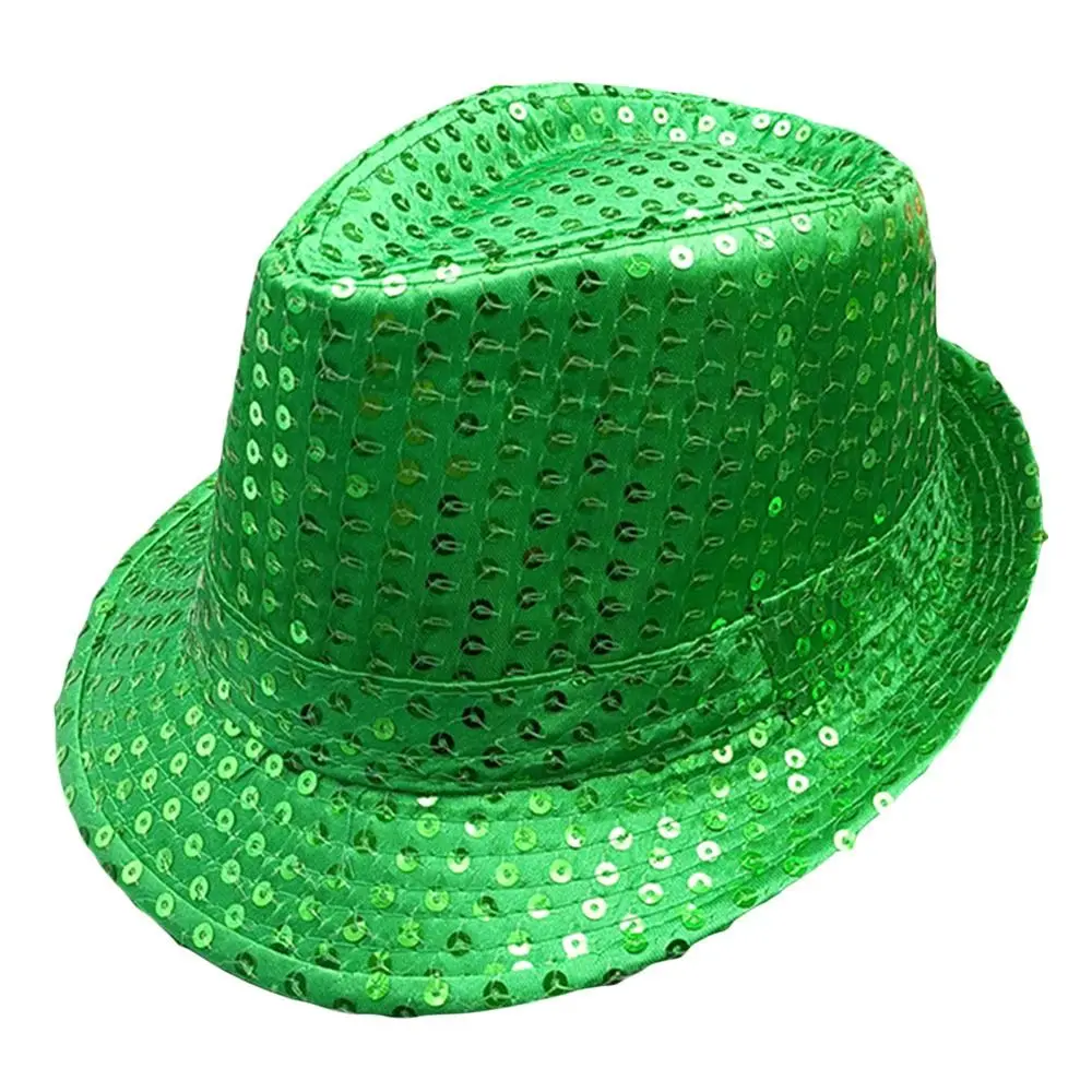 Durable Sequins Jazz Hat Shiny Masquerade Panama Cap Cosplay Stage Dance Performance Hat Party